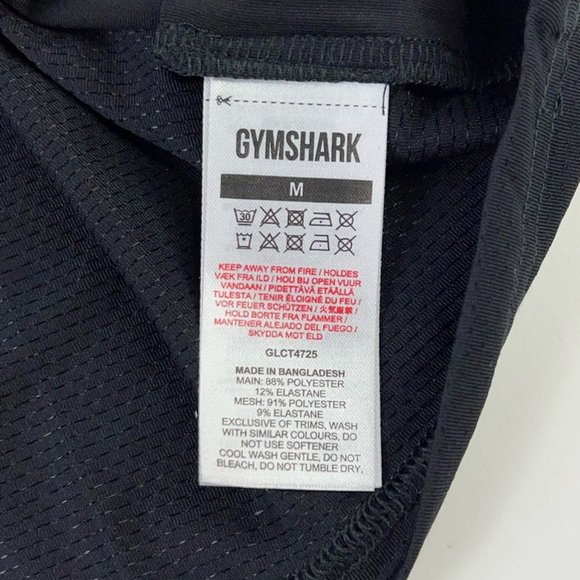 Gymshark Womens Training Crop Tank Top Black Crew Neck Mesh Back Stretch M New - Picture 6 of 10